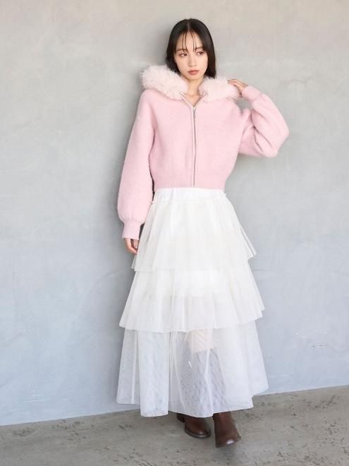 snidel （スナイデル）Sustainaファー付きニットパーカー 25秋冬