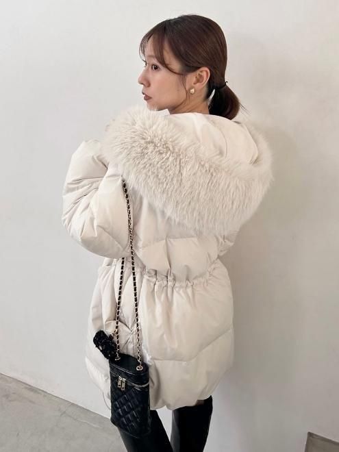 【クリームパン23専用】snidel フード ファー付きダウンジャケット snidel （スナイデル）西川フードファーミドルダウン 25秋冬