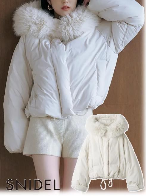 snidel （スナイデル）西川フードファーショートダウン 25秋冬.予約