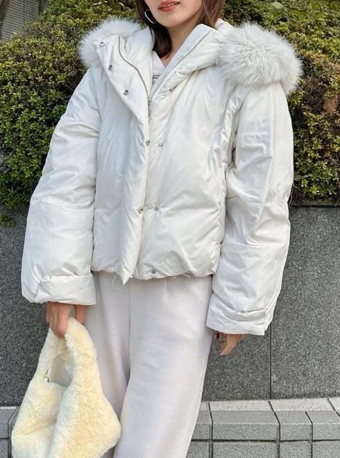 SNIDEL西川フードショートダウン2024 snidel （スナイデル）西川フードファーショートダウン 25秋冬.予約