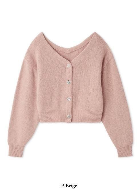 スナイデル　セール snidel （スナイデル）フォックスビジューカーデ 25秋冬.【SWNT255035