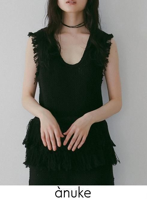 anuke (̡<br>Fringe Knit Tanktop  26ղͽ62610510ۥ󥯥ȥåסΡ꡼֥ȥåץ ͽ : 3ܡ 26ռ
