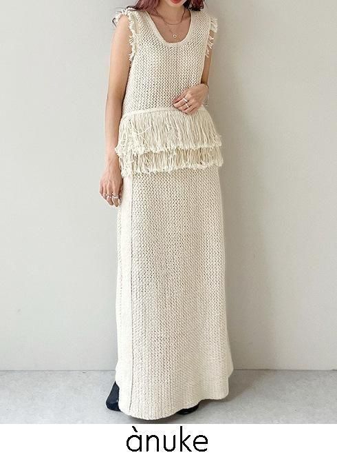 anuke (̡<br>Crochet Knit Skirt  26ղͽ62610804ۥ󥰡ޥ ͽ : 3ܡ 26ռ