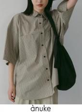 アンヌーク　anuke Highneck Over Blouse ブラック anuke ブラウス シャツ Highneck Over Blouse レディース