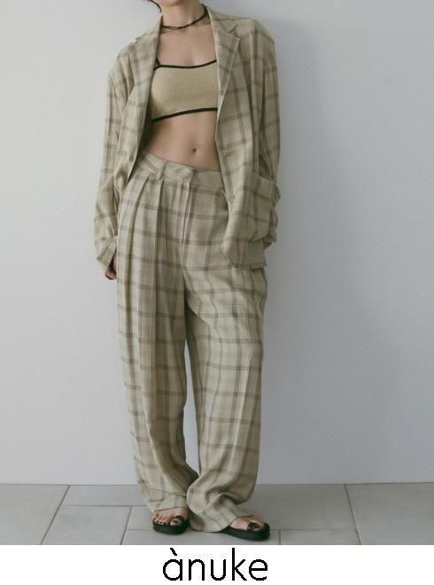 anuke (̡<br>Check Daubletuck Pants  26ղͽ62610702ۥѥ ͽ : 4ܡ 26ռ
