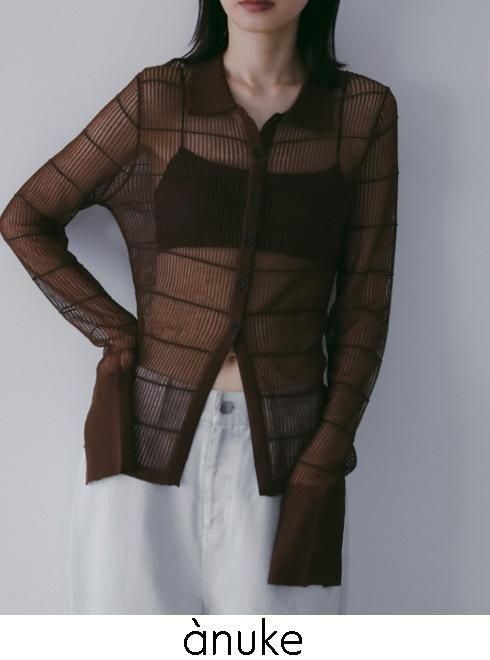 anuke (̡<br>Sheerborder Knit Shirts  26ղͽ62610513ۥ˥åȥȥåץ ͽ : 4ܡ 26ռ