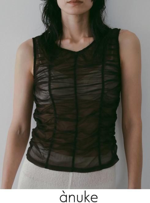 anuke (̡<br>Tulle Gather Tanktop  26ղͽ62610626ۥ󥯥ȥåסΡ꡼֥ȥåץ ͽ : 4ܡ 26ռ