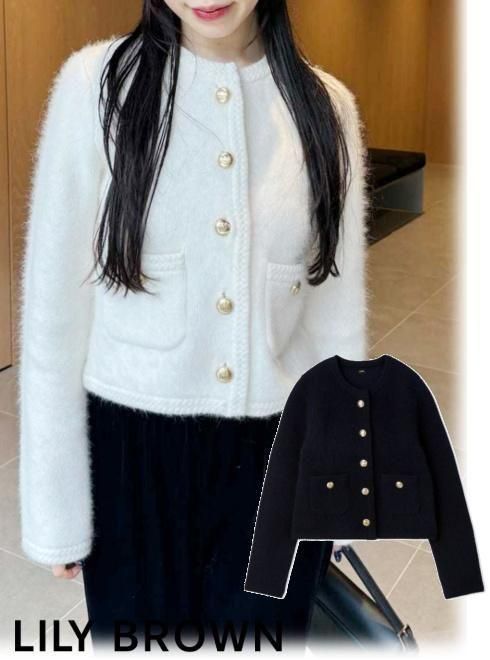 LILY BROWN リリーブラウン ニットジャケット Lily Brown （リリーブラウン)フォックスニットジャケット 25