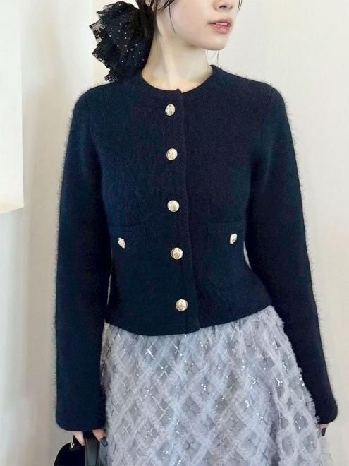 LILY BROWN リリーブラウン ニットジャケット Lily Brown （リリーブラウン)フォックスニットジャケット 25