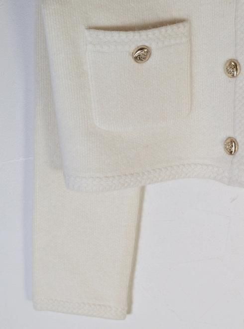 最安値 LILY BROWN フォックスブレンドトリムニットジャケット LILY BROWN（リリーブラウン）の「フォックスブレンドトリム