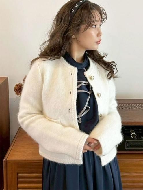 LILY BROWN リリーブラウン ニットジャケット Lily Brown （リリーブラウン)フォックスニットジャケット 25