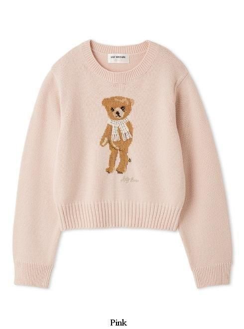 Lily Brown （リリーブラウン)Lilybearフリンジマフラーニットトップス