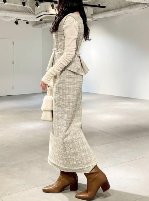 Lily Brown （リリーブラウン)ダブル釦ペプラムワンピース 25秋冬.予約