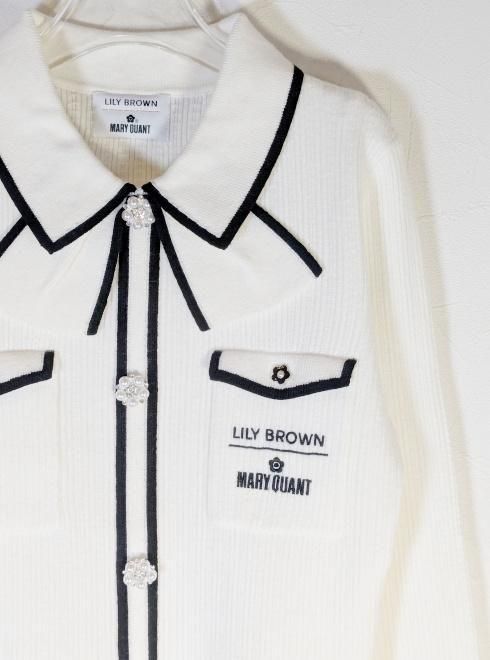 Lily Brown （リリーブラウン)【MARY QUANT】ビジューボタンミニニット