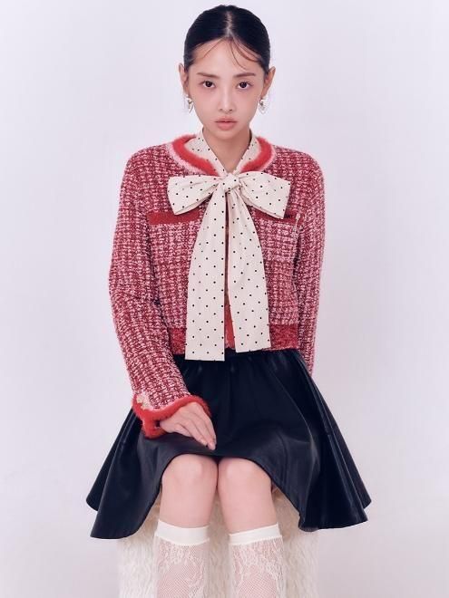 Lily Brown （リリーブラウン)【MARY QUANT】ツイードニットジャケット