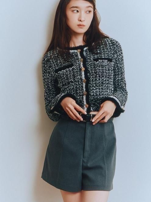 Lily Brown （リリーブラウン)【MARY QUANT】ツイードニットジャケット