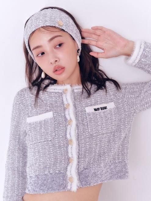 Lily Brown （リリーブラウン)【MARY QUANT】ツイードニットジャケット