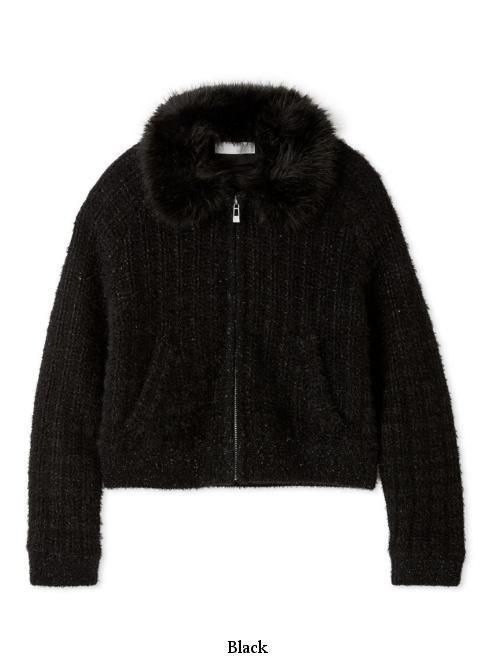 CELFORD (セルフォード)ファー衿付きツイードニットブルゾン 25秋冬