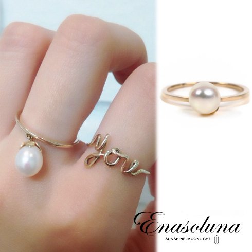 Enasoluna(エナソルーナ）<br>Bell pearl ring  【RG-1102】 リング 