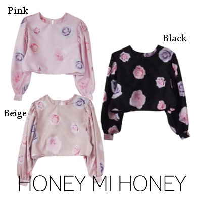 Honey mi Honey (ハニーミーハニー）ローズシャンタンブラウス 【15A-AB-23】 シャツ・ブラウス sale 22gw -  通販セレクトショップ HeartySelect | TODAYFUL.SNIDEL.CELFORD.COCODEAL等正規取扱　大阪枚方くずは