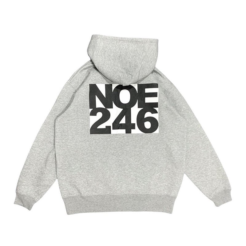 NOE246 / BACK PRINTED HOODIE [GRAY] - SQUASH daimyo, SQUASH