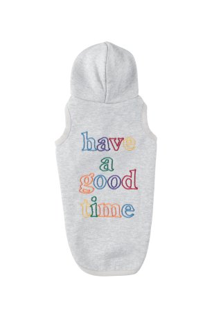 have a good time / COLORFUL OUTLINE LOGO DOG HOODIE (GRAY)