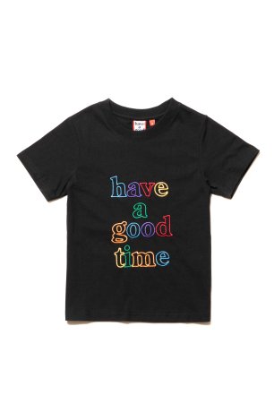 have a good time / COLORFUL OUTLINE LOGO KIDS S/S TEE (BLACK)