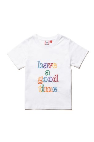 have a good time / COLORFUL OUTLINE LOGO KIDS S/S TEE (WHITE)