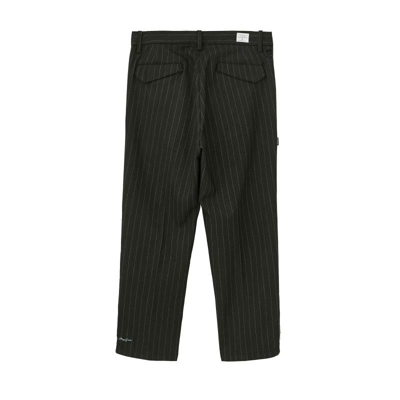 YAKUZA Pin-Stripes Cropped Trousers(23AW-MS8-012)-Charcoal Grey