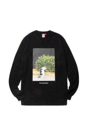 have a good time / TEMPLE CAT L/S TEE (BLACK)