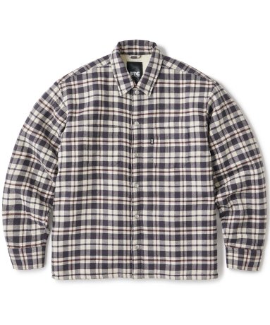 FTC / SHERPA LINED PLAID NEL SHIRT (NAVY)