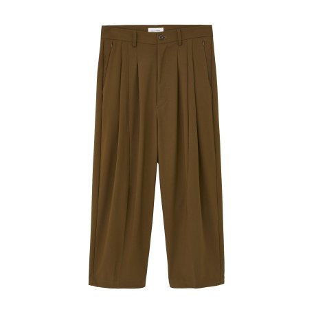 MAGIC STICK / 2 Tuck Wide Trousers (BROWN)