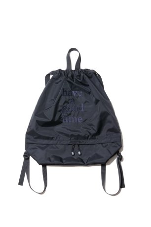 have a good time / LOGO EMBROIDERY DRAWSTRING BAG (BLACK)
