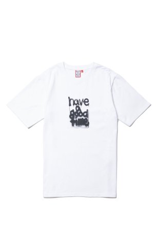 have a good time / SPRAYED LOGO S/S TEE (WHITE)