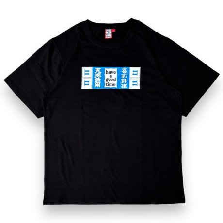 have a good time / CARE LABEL BLUE FRAME S/S TEE (BLACK)