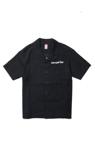 have a good time / CHAIN OLD ENGLISH LOGO EMBROIDERY RELAXED S/S SHIRT (BLACK)