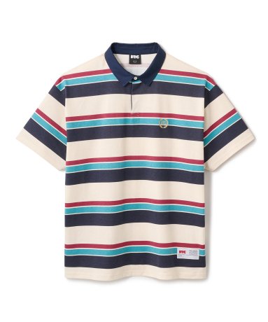 FTC / PRINTED STRIPE RUGBY SHIRT (WHITE)