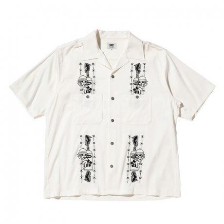 RUTSUBO / YUMYUM OPEN COLLAR SHIRT (WHITE)