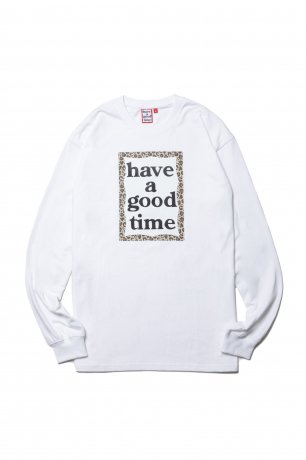 have a good time / LEOPARD FRAME L/S TEE (WHITE)