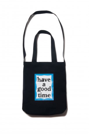 have a good time / BLUE FRAME CANVAS 2WAY TOTE (BLACK)