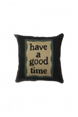 have a good time / MILITARY FRAME KNITTED CUSHION COVER (BLACK)