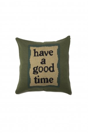 have a good time / MILITARY FRAME KNITTED CUSHION COVER (MILITARY GREEN)