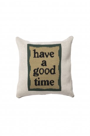 have a good time / MILITARY FRAME KNITTED CUSHION COVER (IVORY)