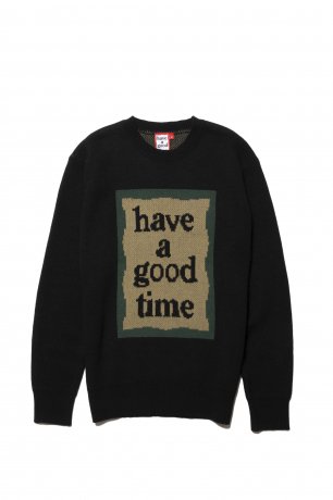 have a good time / MILITARY FRAME KNIT SWEATER (BLACK)