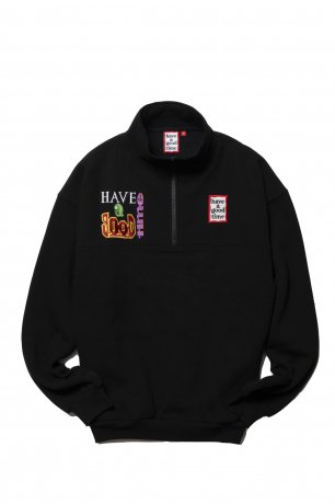 have a good time / 90'S MUST HALF-ZIP SWEATSHIRT FL (BLACK)