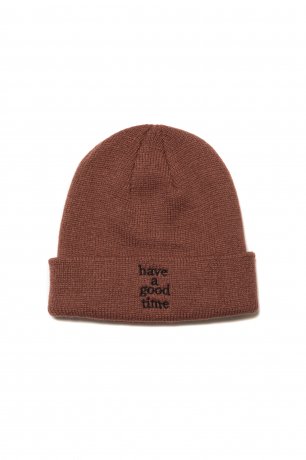 have a good time / LOGO BEANIE (BROWN)