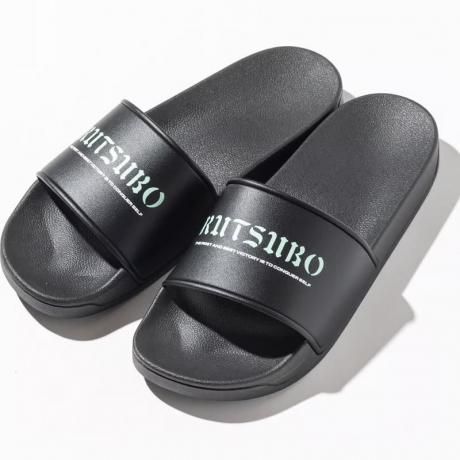 RUTSUBO / PLATO SLIDE SANDALS (BLACK) 
