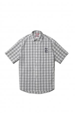 have a good time / MINI LOGO S/S CHECK SHIRT (WHITE)