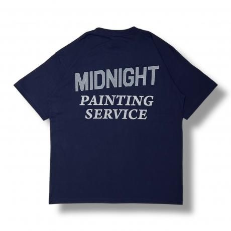 MIDNIGHT PAINTING SERVICE LOGO Ts  [Navy x Silver & Reflector]