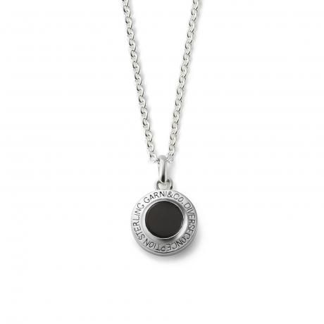 GARNI / Round Stone Pendant - L (BLACK)